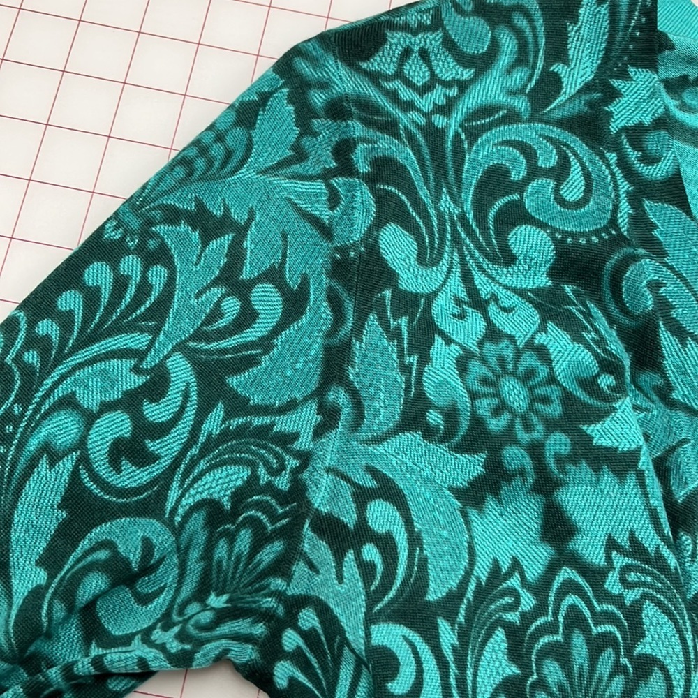 Talbots Merino Wool Open Front Teal/Evergreen Scr… - image 8